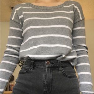 Long, stripped sweater